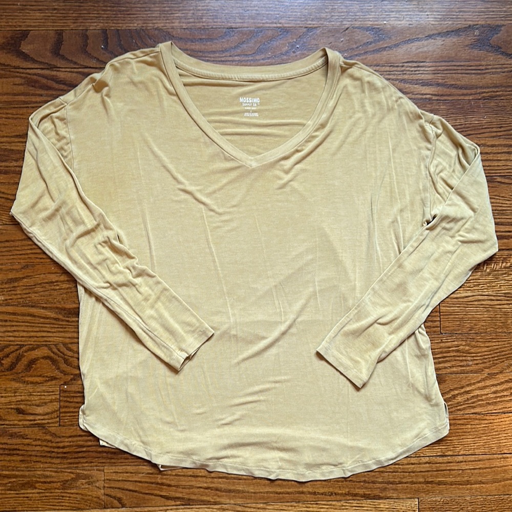 Mossimo Mustard Love Sleeve V Neck